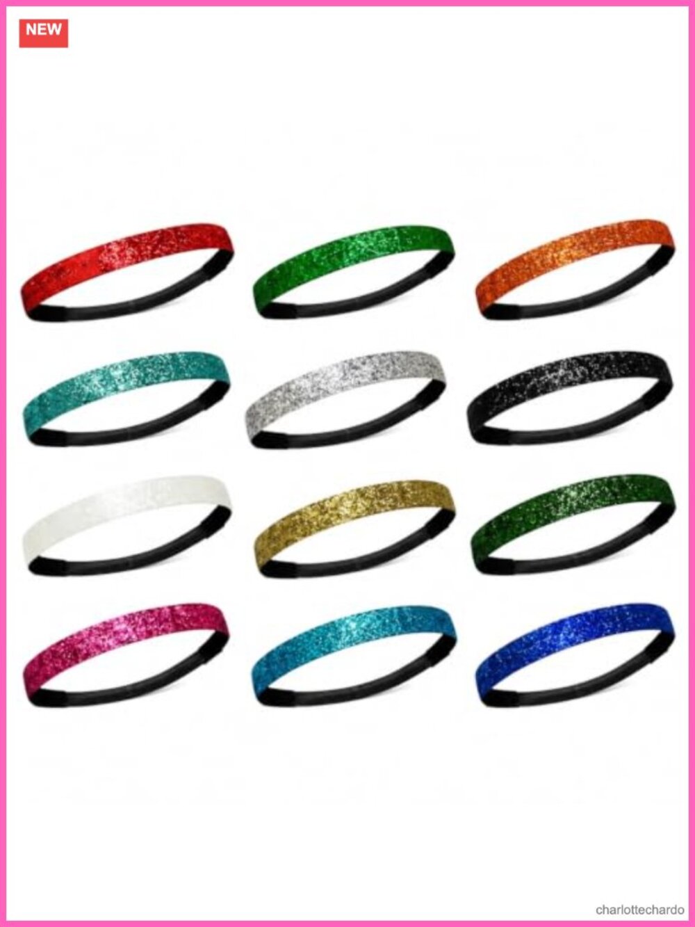 Elastic Glitter Headbands for Women 12 Pack Sparkly Hair Accessories